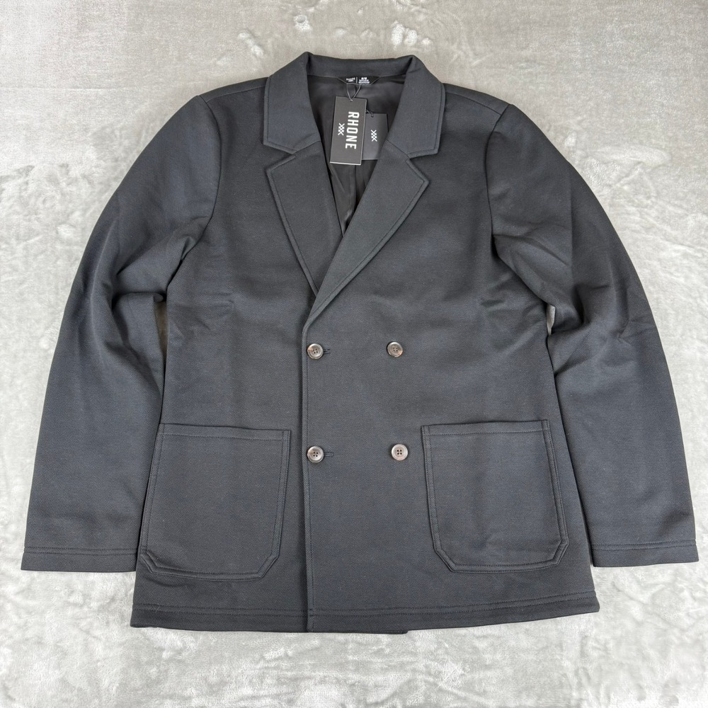 Rhone Truman Knit Sport Coat Mens Medium Black Blazer Stretch $248 New NWT